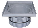 Nasada wpustu z ramą tworzywo sztuczne 240x240mm, O-Ring do wpustów podwórzowych