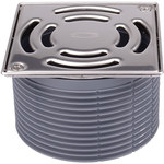 Nasada fi146mm z ramką ze stali szlaczetnej 145x145mm i rusztem 138x138mm "Hamam", wersja Klick-Klack