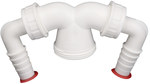 Przyłącze podwójne do pralki lub zmywarki na GW 6/4" z 2 kolankami 3/4" (17-23mm)