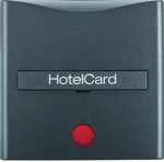 Hotel Card Connector - Cap with Print and Red Lens Anthracite B.1/B.3/B.7 Glas