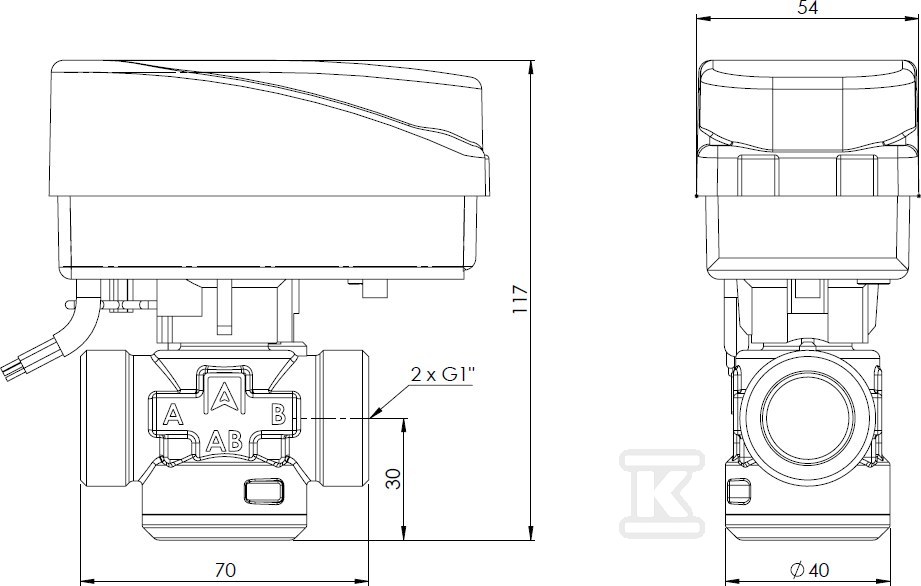 2-kraki zonski ventil AZV 453 DN20, BR - 1645300