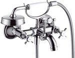 Bateria wannowa Hansgrohe Axor Montreux dwuuchwytowa DN15, montaż natynkowy - nikiel szczotkowany 16540820