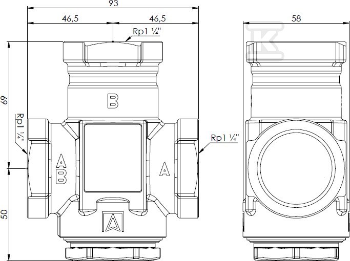 Temperaturventil ATV 555, DN32, Rp1 - 1655510