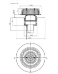 Wpust dachowy awaryjny grawitacyjny DN75 pionowy, podgrzewany na 230V z przelewem o regulowanej wysokości 28-68mm i kołnierzem PCV