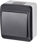 Single pole / two way switch, gray / anthracite IP44 HERMES