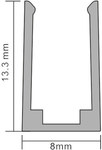 Profil aluminiowy do neonu LED 6x12mm, długość 100cm, anodowany