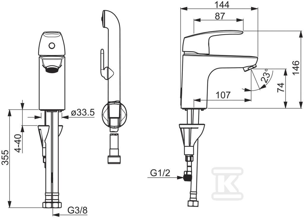 Bateria umywalkowa Oras Safira, z - 1012F