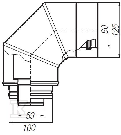 Adapter kominowy kolanowy do kotłów - 27016300