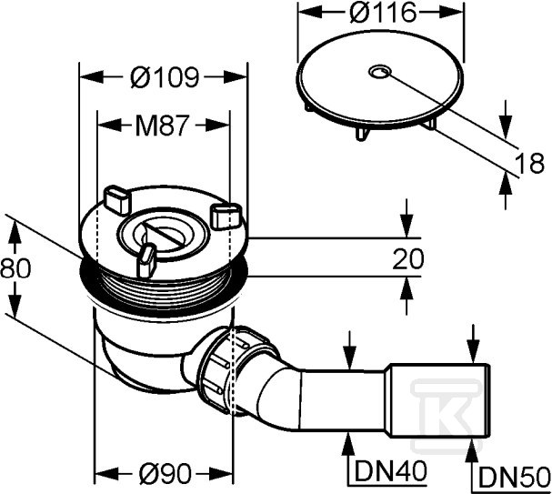 TASSO 90 waste set-set for shallow - 2109805-00