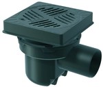 Ecoguss courtyard drain with Ecoguss attachment with support frame 250 × 250 mm, for smooth height and level adjustment, class B 125