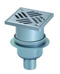 Classic drain DN50, vertical drain with a screwed-on stainless steel grate 138x138