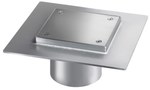 Rewizja ze stali nierdzewnej V2A_SYSTEM100, z kołnierzem, 146X146X15mm, z zamkniętą przykręcaną pokrywą ze stali nierdzewnej, gazoszczelna