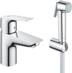 BauEdge basin mixer, DN 15, size S, without waste set, flow rate 5.7 l / min., With shower set