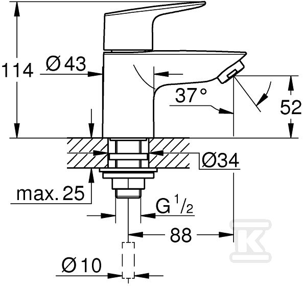 Zawór sztorcowy BauEdge 1/2", rozmiar - 20421001