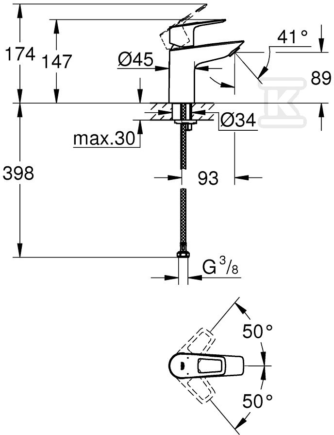 Bateria umywalkowa Grohe BauLoop, DN - 23337001