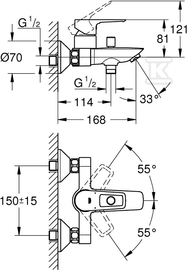 Bateria wannowa Grohe BauLoop - 23602001