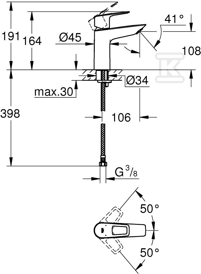 Bateria umywalkowa Grohe BauLoop, DN - 23917001