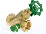 Slant valve DN40, type 1603, GW 1/2" non-rising stem, shut-off, anti-contamination, supervision and drainage