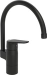 Vega, eco-button kitchen mixer with high swivel spout, 178 mm reach, matt black