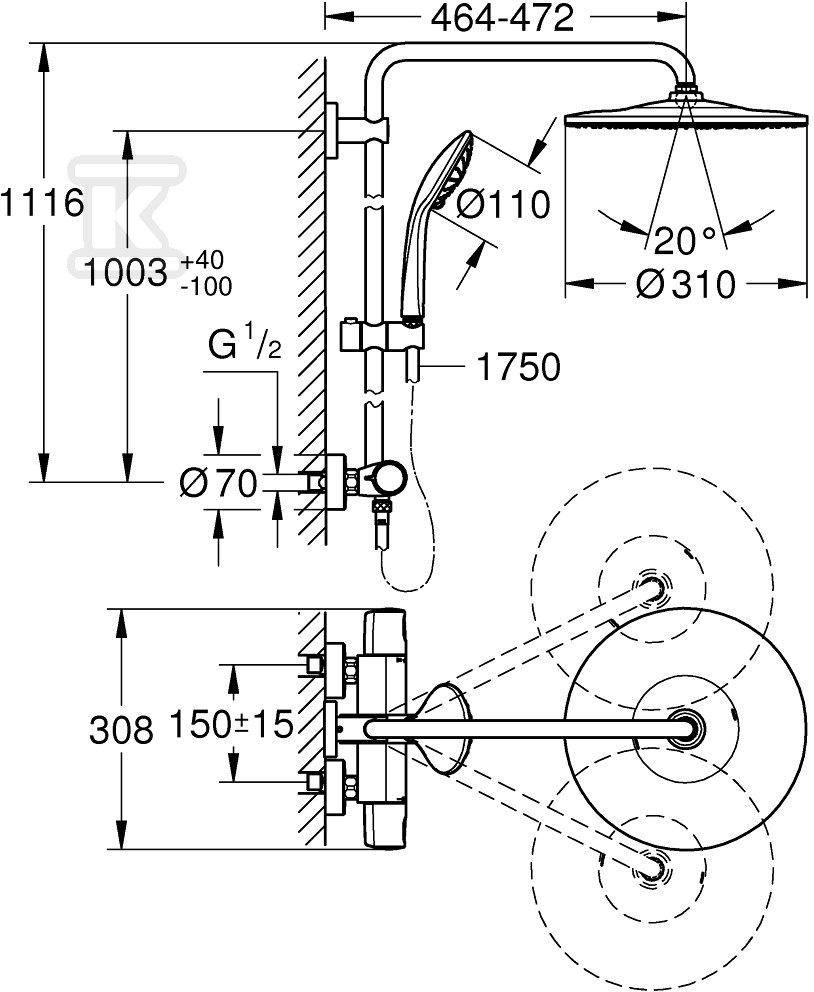 Euphoria Sistem 310 Tuš sistem sa - 26075001