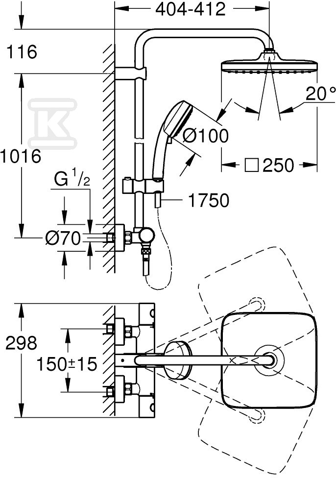 System prysznicowy Tempesta - 26689000