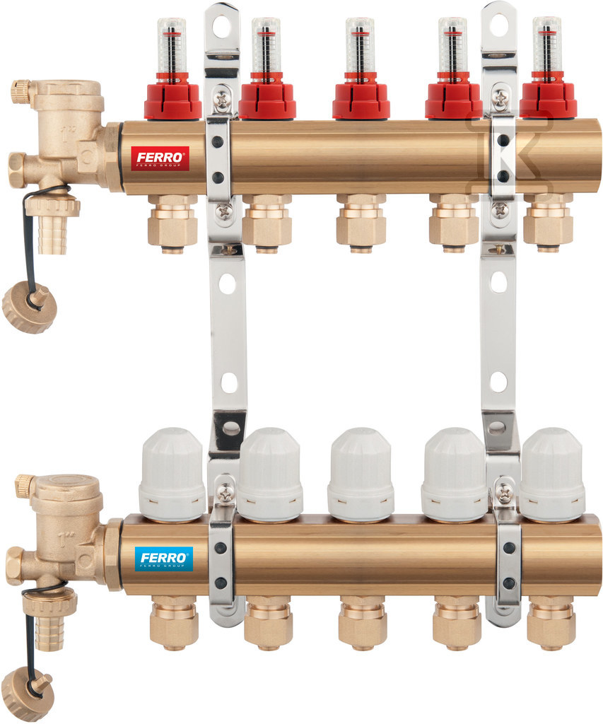 5-way manifold with thermostatic valves - N-RZP05S