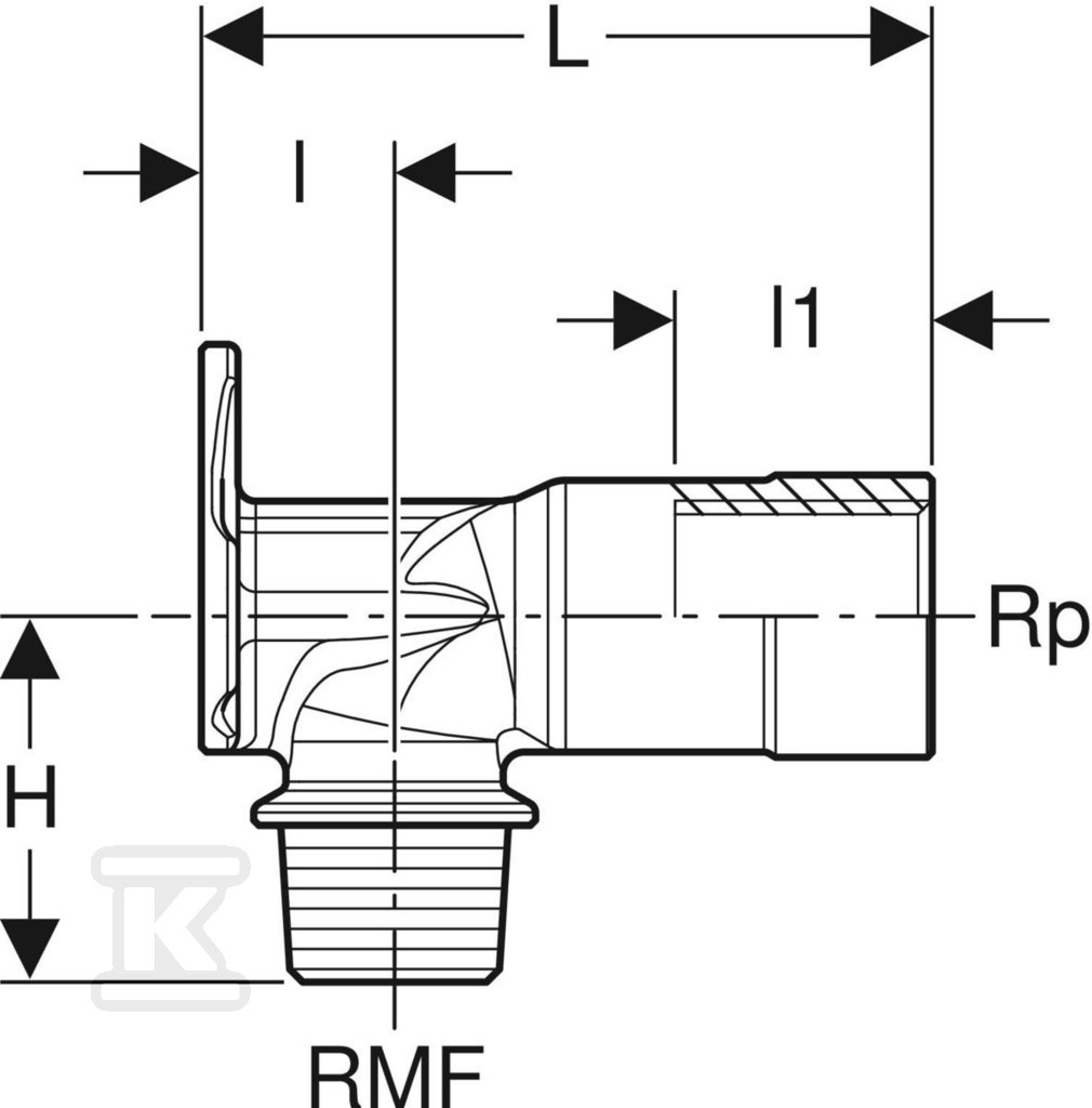 Geberit MeplaFix universal valve - 602.299.00.1