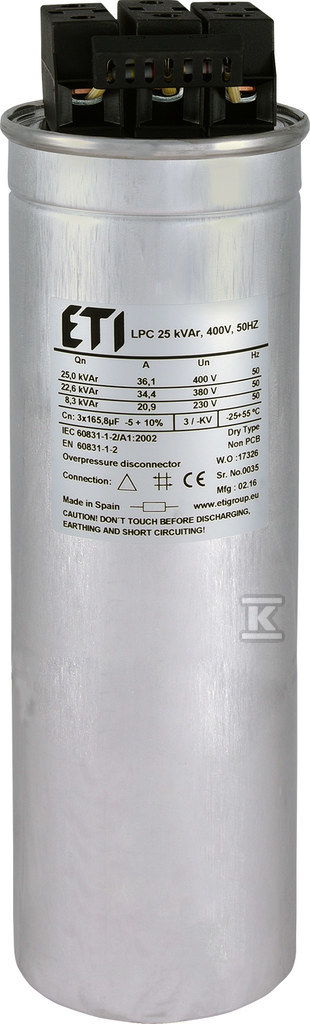 Condensator LPC 25kVAr, 400V, 50HZ - 004656754