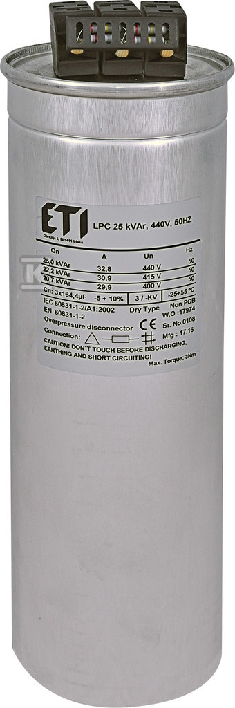 LPC 10kVAr, 440V, 50HZ Capacitor - 004656760