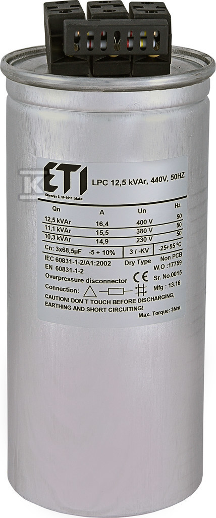 Condensator LPC 12,5 kVAr, 440 V, 50 HZ - 004656761