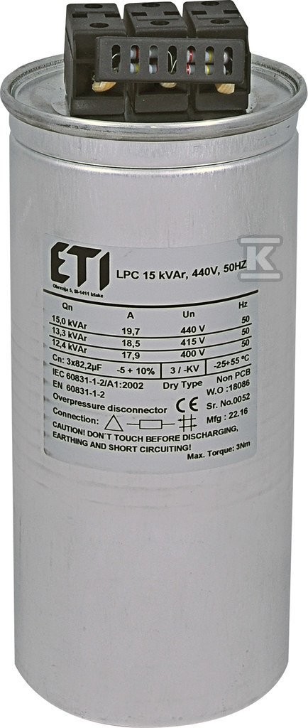 LPC 15kVAr, 440V, 50HZ Capacitor - 004656762