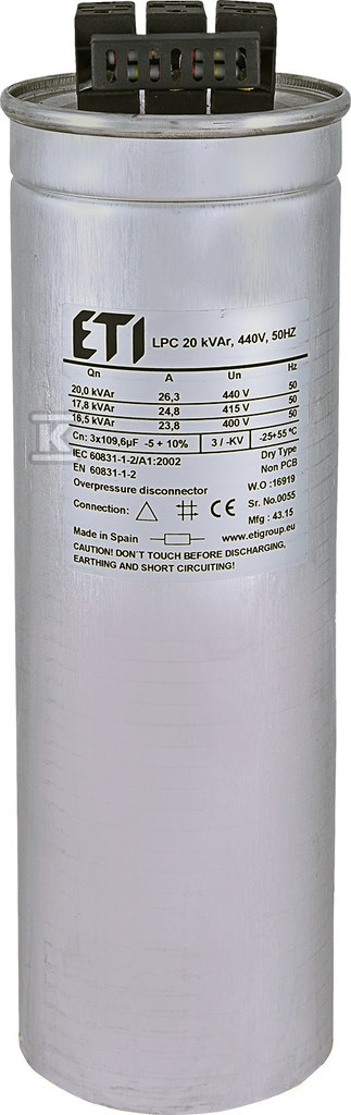 LPC 20kVAr, 440V, 50HZ Capacitor - 004656763