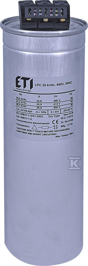 Condensator LPC 25kVAr, 440V, 50HZ - 004656764