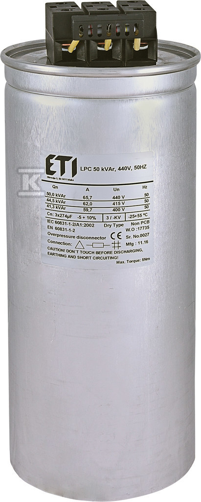 LPC 50kVAr, 440V, 50HZ Capacitor - 004656767