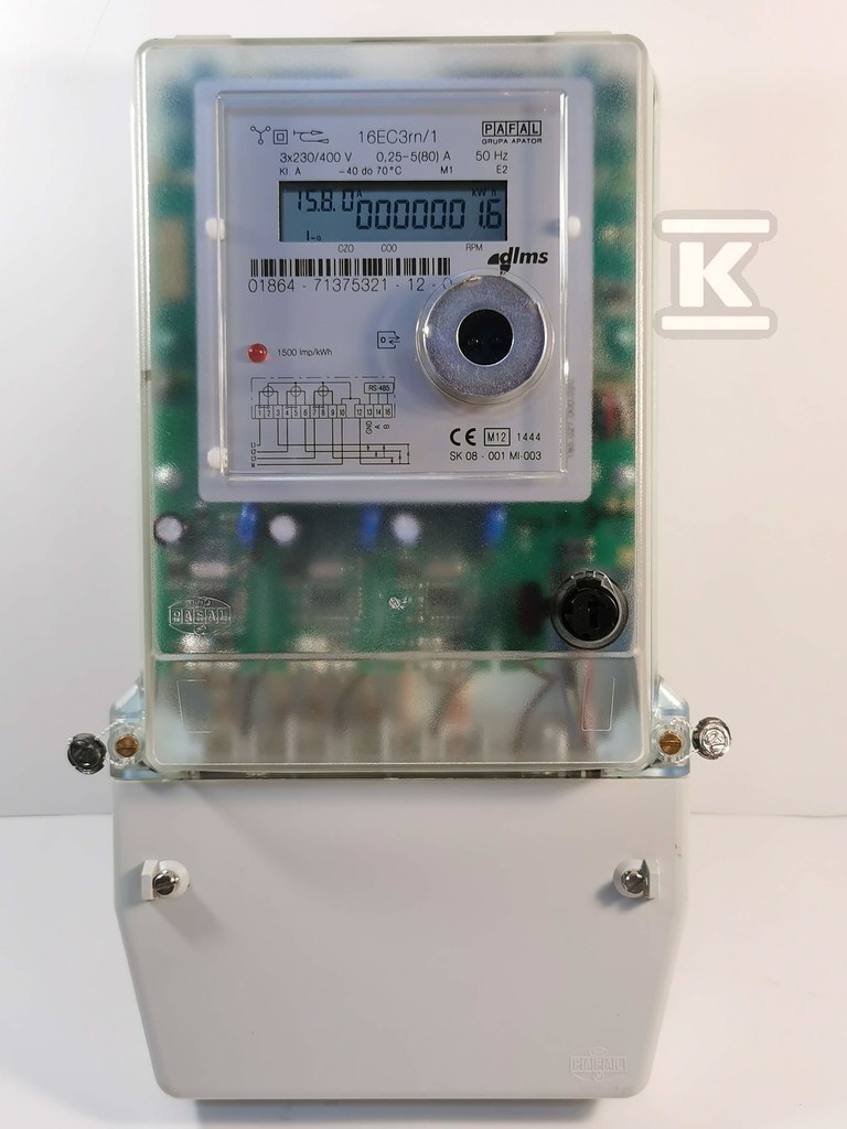 Regenerált 3 fázisú elektronikus mérő - 16EC3RN  5/80A,WZORCOWANY