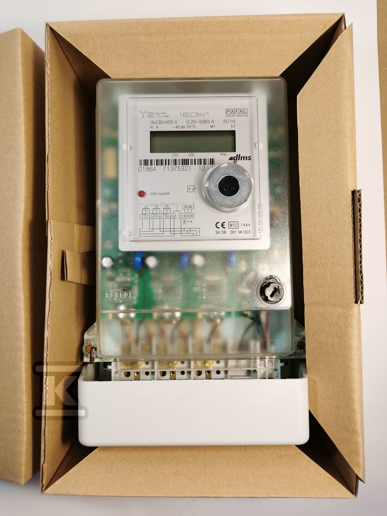 Regenerált 3 fázisú elektronikus mérő - 16EC3RN  5/80A,WZORCOWANY