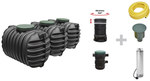 Набір для дощової води KOMFORT GARDEN 8400L = підземний резервуар CRISTALL TRIO 8400L+wyposażenie з автоматичним глибинним насосом