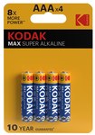 KODAK MAX K3A-4 (LR3) Alkalibatterie, Blister = 4 Stk