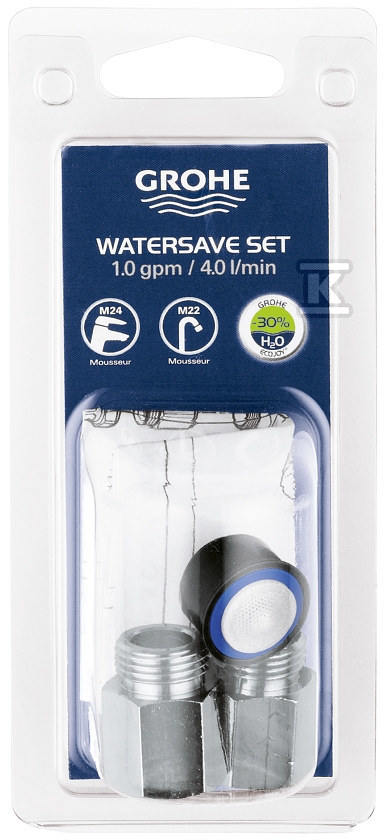 Water-saving kit, chrome, flow 3.8 l / - 48189000