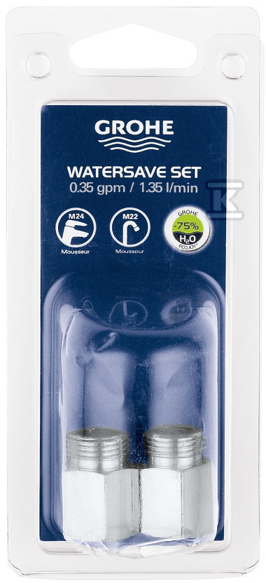 Water saving kit, chrome, flow rate - 48191000