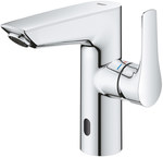 Eurosmart Single lever basin mixer, size M, chrome, flow limiter 5.7 l / min., Ceramic head 28 mm, without waste set, separate water channels, 2in1 - manual and touchless operation