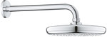 Tempesta 210 Shower head with 286 mm arm, 1 spray, chrome, flow limiter 9.5 l / min.