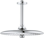 Euphoria 260 Shower head with a ceiling outlet 142 mm, 3 sprays, chrome, flow limiter 9.5 l / min.