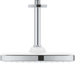 Tempesta 250 Cube Shower head with a ceiling outlet 142 mm, 1 spray pattern, chrome / white, flow limiter 9.5 l / min.