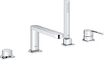 Bateria wannowa Grohe Plus 4-otworowa, jednouchwytowa, chrom, montaż na brzegu wanny, głowica Ceramiczna 35 mm, przepływ w słuchawce - 6,6 l/min., metalowa dźwignia