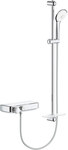 Grohtherm SmartControl Shower mixer with thermostat, chrome, exposed wall mounting, safety lock, SmartControl switch, knurled handles, EasyReach shelf, with shower set, 900 mm rail