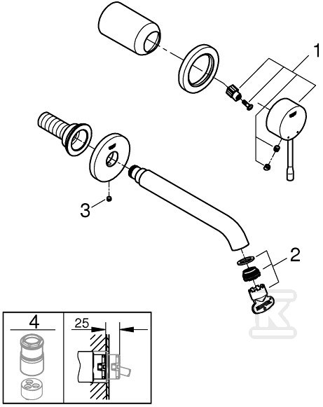 Bateria umywalkowa Grohe Essence - 19408GL1