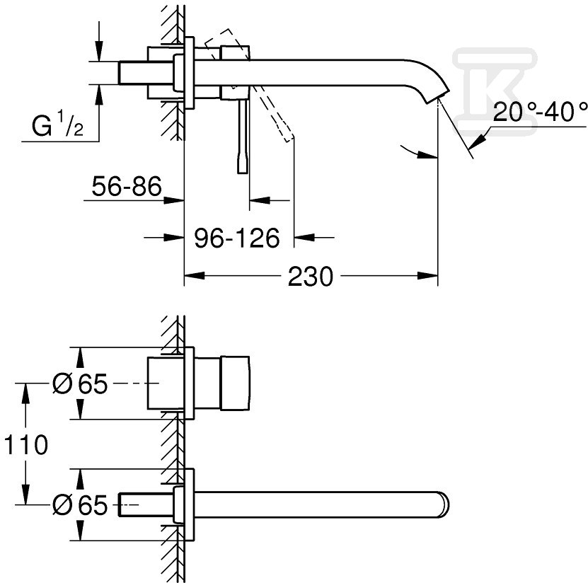 Grohe Essence 2-Loch - 19967DA1