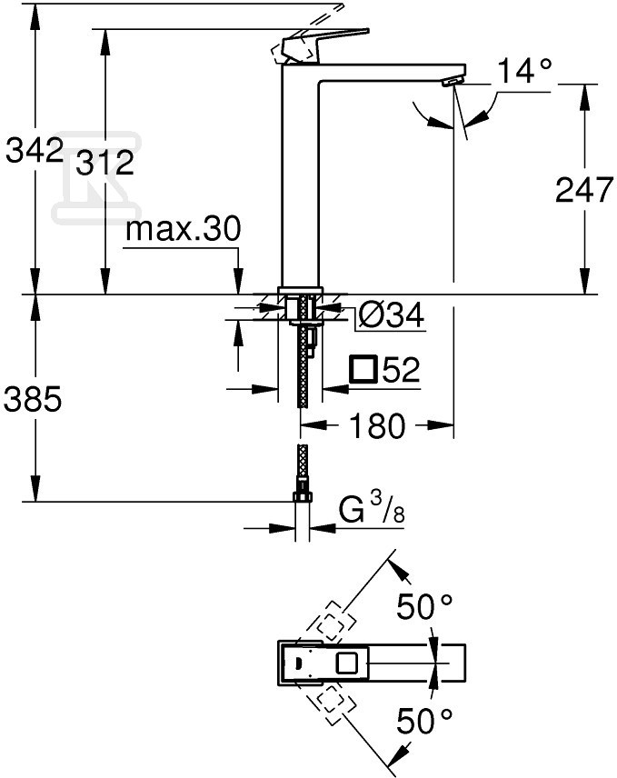 Bateria umywalkowa Grohe EuroCube - 23406AL0