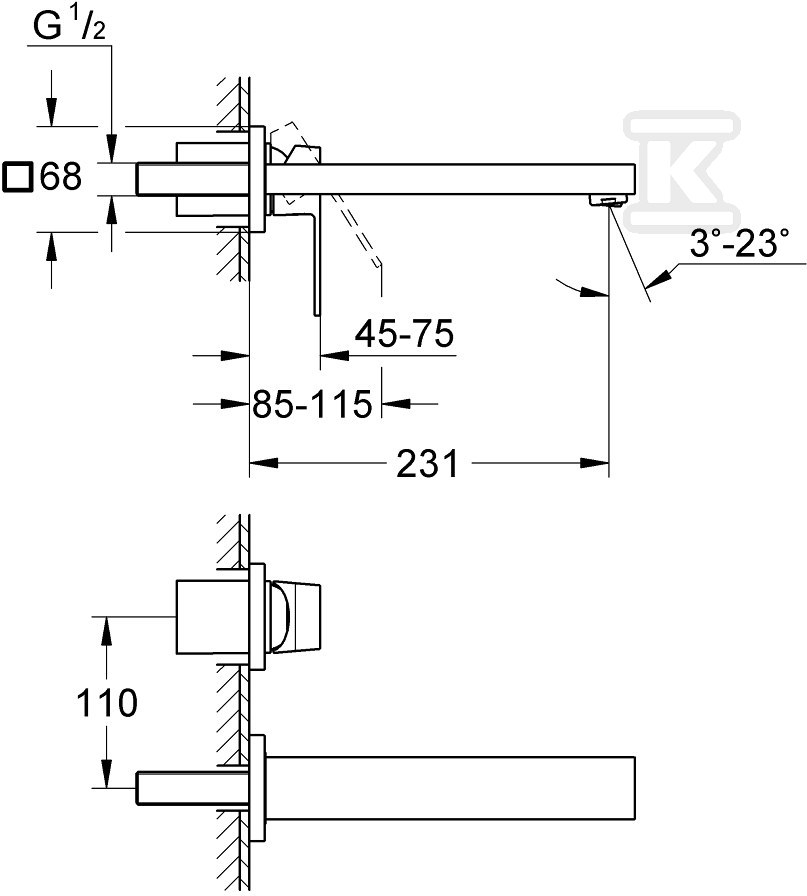 Bateria umywalkowa Grohe EuroCube - 23447AL0